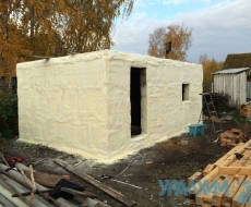 Утепление бани пенополиуретаном